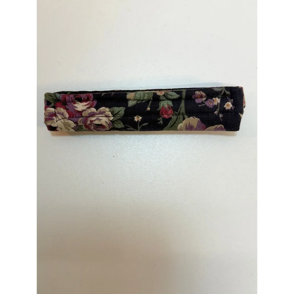 Handmade for Longaberger‎ Basket Floral Pattern Black Handle Gripper Vintage